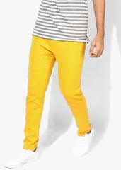 United Colors Of Benetton Yellow Solid Track Pants men