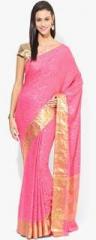 Urban Vastra Pink Printed Crepe Saree women
