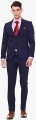 V Dot Navy Blue Slim Fit Single Breasted Formal Suit men