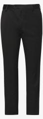 Van Heusen Black Solid Regular Fit Formal Trouser men