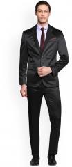 Van Heusen Black Solid Slim Fit Formal Suit men