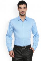 Van Heusen Blue Regular Fit Printed Formal Shirt men