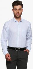Van Heusen Blue Regular Fit Self Design Formal Shirt men