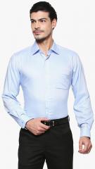 Van Heusen Blue Regular Fit Solid Formal Shirt men