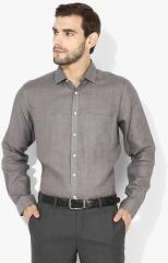 Van Heusen Grey Solid Regular Fit Formal Shirt men