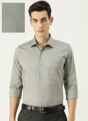 Van Heusen Men Grey Slim Fit Solid Formal Shirt