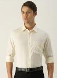 Van Heusen Men Off White Slim Fit Solid Formal Shirt