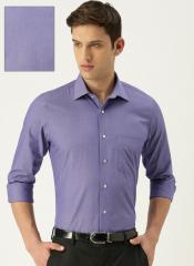 Van Heusen Men Purple Slim Fit Solid Formal Shirt