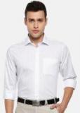 Van Heusen Men White & Blue Regular Fit Striped Formal Shirt