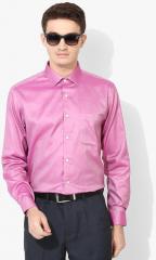 Van Heusen Pink Solid Regular Fit Formal Shirt men