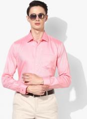 Van Heusen Pink Solid Slim Fit Formal Shirt men