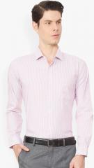 Van Heusen Pink Striped Slim Fit Formal Shirt men