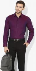 Van Heusen Purple Self Design Slim Fit Formal Shirt men