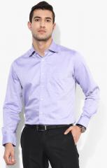 Van Heusen Purple Textured Regular Fit Formal Shirt men