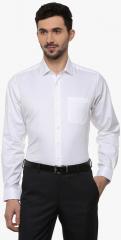 Van Heusen White Solid Regular Fit Formal Shirt men