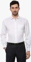 Van Heusen White Striped Regular Fit Formal Shirt men
