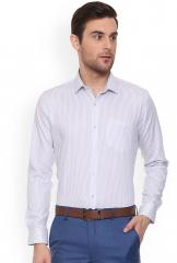 Van Heusen White Striped Slim Fit Formal Shirt men