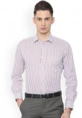 Van Heusen White Striped Tailored Fit Formal Shirt men