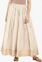 Varanga Ivory Gold Printed Skirt women