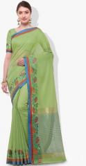 Varkala Silk Sarees Green Printed Saree women