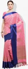 Varkala Silk Sarees Pink Printed Saree women