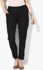 Varkha Fashion Black Solid Regular Fit Regular Trouser women
