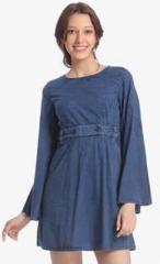 Vero Moda Blue Colored Solid Shift Dress women