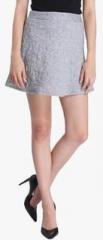 Vero Moda Light Grey Solid A Line Skirt women