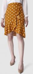 Vero Moda Mustard Yellow Printed A Line Skirt women