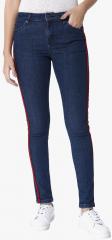 Vero Moda Navy Blue Solid Mid Rise Skinny Fit Jeans women