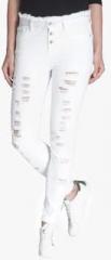 Vero Moda White Mid Rise Slim Jeans women