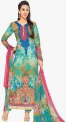 Vida Multicoloured Embroidered Dress Material women
