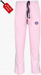 Vimal Jonney Pack Of 2 Pink & Black Solid Regular Track Pants girls