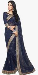 Vishal Navy Blue Embellished Saree women