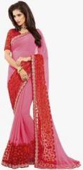 Vishal Pink Embellished Saree women