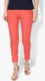 W Coral Solid Cropped Cigarette Trousers women