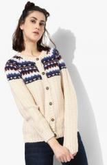 Wills Lifestyle Beige Printed Sweater women