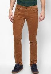Wills Lifestyle Brown Solid Casual Trouser men