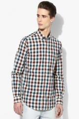 Wills Lifestyle Multicoloured Checked Slim Fit Casual Shirt men