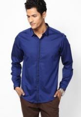 Wills Lifestyle Navy Blue Casual Shirt men