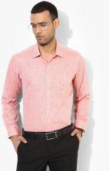 Wills Lifestyle Pink Self Design Slim Fit Formal Shirt men