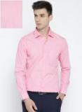 Wills Lifestyle Pink Slim Fit Solid Formal Shirt men