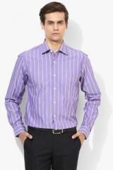 Wills Lifestyle Purple Slim Fit Formal Shirt men