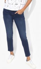 Wrangler Blue Washed Low Rise Slim Fit Jeans women
