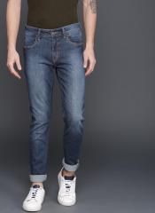 Wrogn Blue Slim Fit Mid Rise Clean Look Stretchable Jeans men