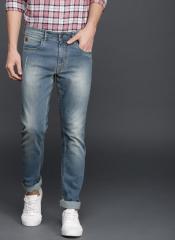 Wrogn Blue Slim Fit Mid Rise Low Distress Stretchable Jeans men