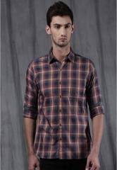 Wrogn Multicoloured Checked Regular Fit Casual Shirt men