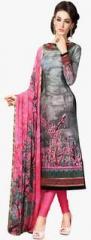 Xclusive Chhabra Grey Embroidered Dress Material women