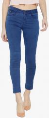 Xpose Blue Solid Mid Rise Skinny Fit Jeans women