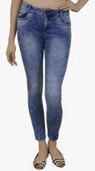 Xpose Blue Washed Slim Fit Mid Rise Jeans women